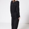 L/S Boxy Tee, Black, 100% Fine Worsted Cashmere | Paychi Guh