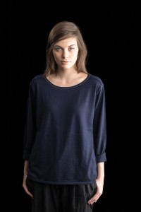 Everyday Scoop, Navy, 100% Fine Worsted Cashmere | Paychi Guh