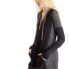 Sweater Dress Hoodie, Black/Ivory, 100% Cashmere | Paychi Guh