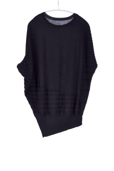 Curved Popover, Black, 100% Cashmere | Paychi Guh