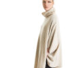 Asymmetrical Poncho, Oatmeal, 100% Cashmere | Paychi Guh