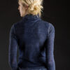 Printed Sheer Funnel, Faded Navy, 100% Worsted Cashmere | Paychi Guh