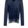 Printed Sheer Funnel, Faded Navy, 100% Worsted Cashmere | Paychi Guh