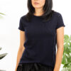 Paychi Guh | Baby Tee, Navy, 100% Worsted Mongolian Cashmere