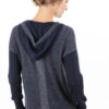 Paychi Guh | Hoodie, Navy/Ivory, 100% Superfine Worsted Mongolian Cashmere
