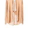 Paychi Guh | Drape Front Cardigan, Camel/Ivory, 100% Superfine Worsted Mongolian Cashmere