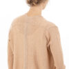 Paychi Guh | Drape Front Cardigan, Camel/Ivory, 100% Superfine Worsted Mongolian Cashmere