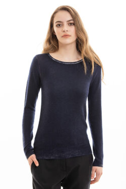 Paychi Guh | Printed Bateau, Marine, 100% Worsted Cashmere