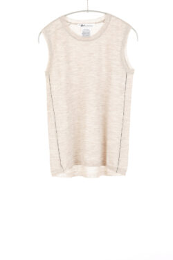 Paychi Guh | Crewneck Tank, Barley, 100% Worsted Mongolian Cashmere