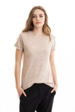 Paychi Guh | Baby Tee, Barley, 100% Worsted Mongolian Cashmere