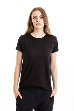 Paychi Guh | Baby Tee, Plum, 100% Worsted Mongolian Cashmere
