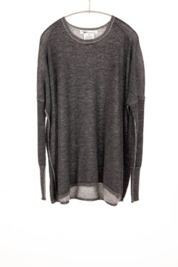 Paychi Guh | Two Tone Pullover, Charcoal/Dove Grey, 100% Worsted Mongolian Cashmere