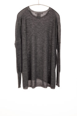 Paychi Guh | Two Tone Pullover, Charcoal/Dove Grey, 100% Worsted Mongolian Cashmere
