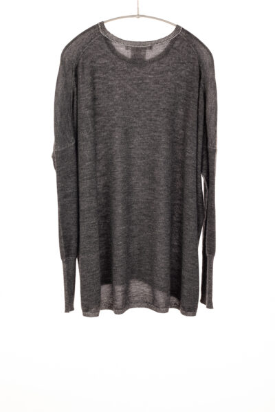 Paychi Guh | Two Tone Pullover, Charcoal/Dove Grey, 100% Worsted Mongolian Cashmere