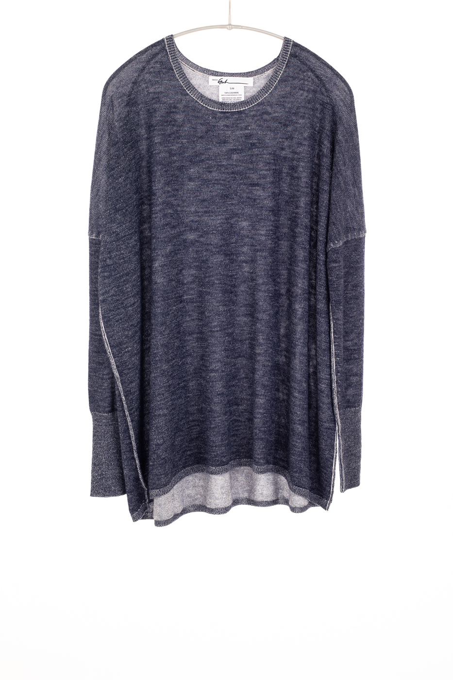 Two Tone Pullover | Worsted Cashmere | Navy/Petal – Paychi Guh