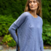 Paychi Guh | Two Tone Pullover, Purple Slate/Petal, 100% Worsted Mongolian Cashmere