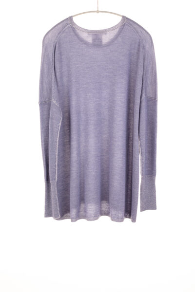 Paychi Guh | Two Tone Pullover, Purple Slate/Petal, 100% Worsted Mongolian Cashmere