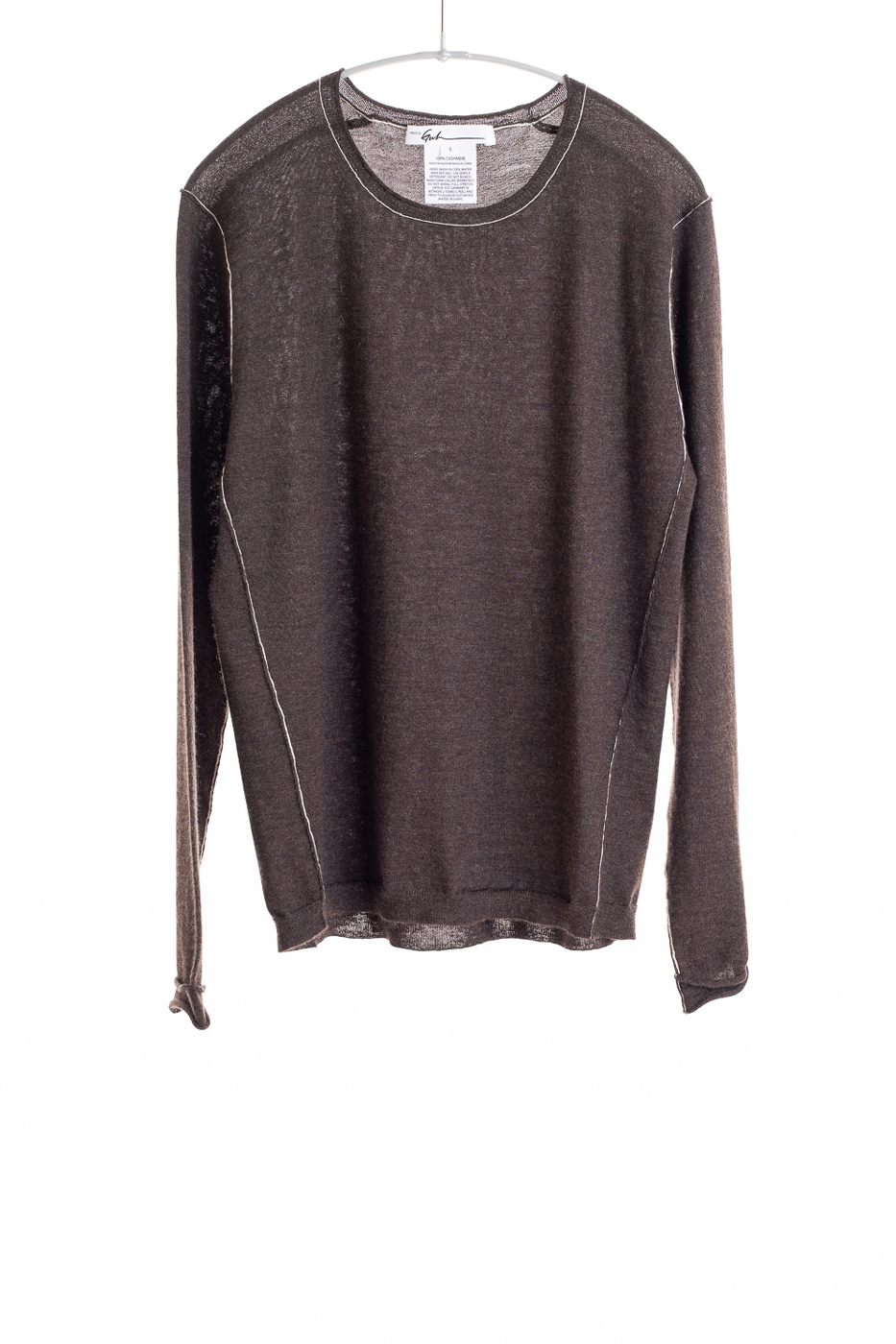 Paychi Guh | L/S Baby Tee, Espresso, 100% Worsted Cashmere Paychi Guh | L/S Baby Tee, Espresso, 100% Worsted Cashmere