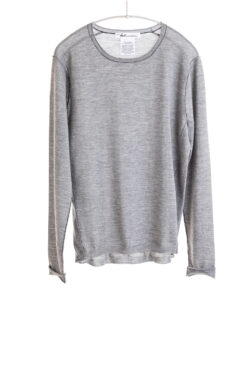 Paychi Guh | L/S Baby Tee, Med Heather Grey, 100% Worsted Cashmere