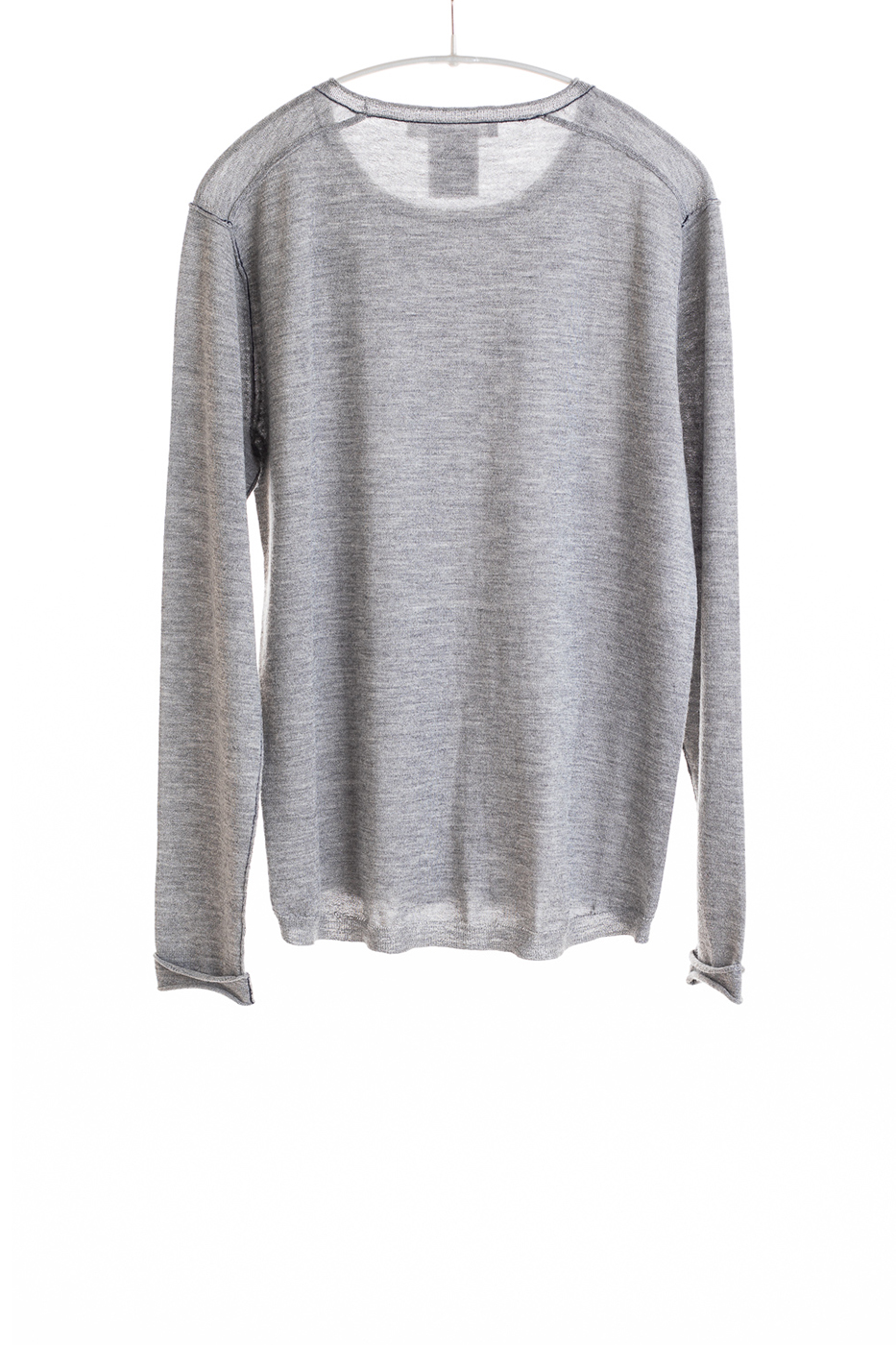 Paychi Guh | L/S Baby Tee, Med Heather Grey, 100% Worsted Cashmere Paychi Guh | L/S Baby Tee, Med Heather Grey, 100% Worsted Cashmere