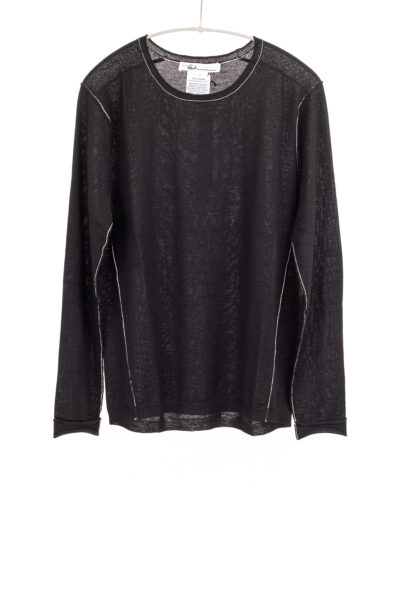 Paychi Guh | L/S Baby Tee, Black, 100% Fine Worsted Cashmere