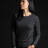 Paychi Guh | L/S Baby Tee, Charcoal, 100% Worsted Cashmere
