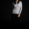 Paychi Guh | L/S Baby Tee, Pale H Grey, 100% Worsted Cashmere
