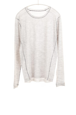 Paychi Guh | L/S Baby Tee, Pale H Grey, 100% Worsted Cashmere