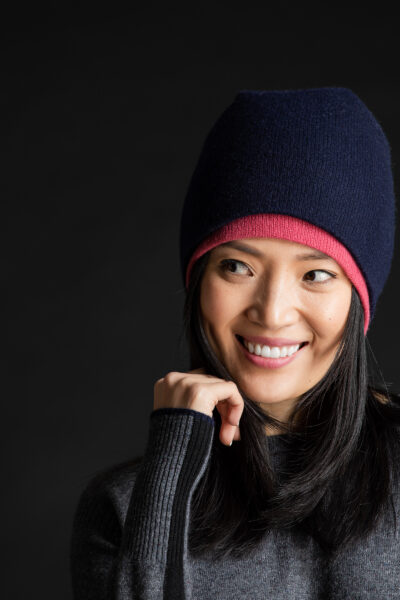 Paychi Guh | Slouchy Beanie, Navy, 100% Cashmere