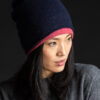 Paychi Guh | Slouchy Beanie, Navy, 100% Cashmere