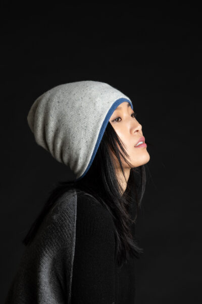 Paychi Guh | Slouchy Beanie, Snow Speckle, 100% Cashmere