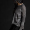 Paychi Guh | Printed Textured Crew, Shadow Grey, 100% Mongolian Cashmere
