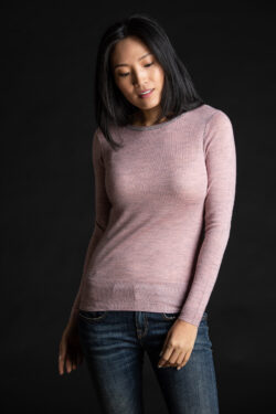 Paychi Guh | Printed Bateau, Dusty Rose, 100% Worsted Cashmere