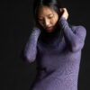 Paychi Guh | Printed Turtleneck, Purple, 100% Worsted Cashmere