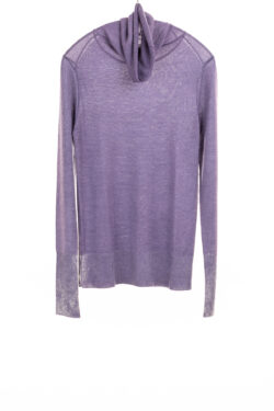 Paychi Guh | Printed Turtleneck, Purple, 100% Worsted Cashmere