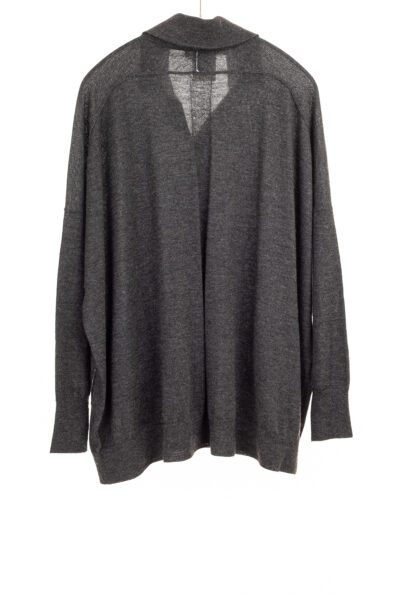 Paychi Guh | Collared Cardigan, Charcoal, 100% Worsted Mongolian Cashmere