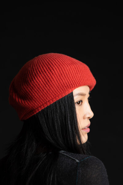Paychi Guh | Beret, Persimmon, 100% Cashmere