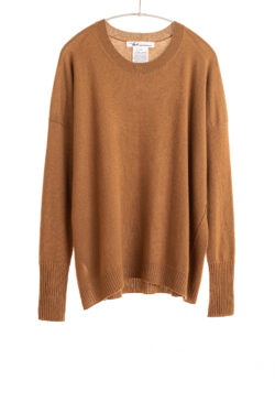 Paychi Guh | Relaxed Luxe Crew, Camel, 100% Baby Cashmere