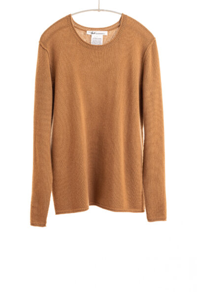 Paychi Guh | Cozy Luxe Crew, Camel, 100% Baby Cashmere