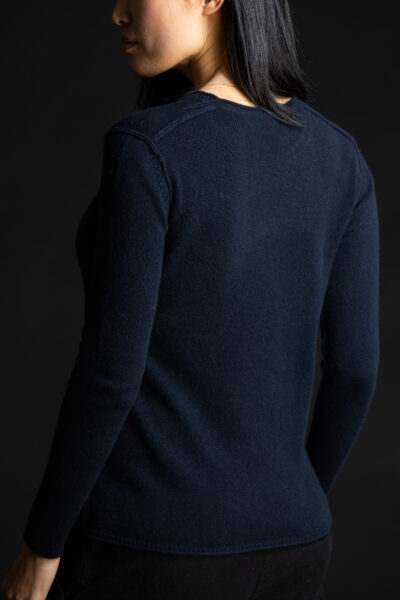 Paychi Guh | Cozy Luxe Crew, Navy, 100% Baby Cashmere