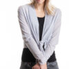 Paychi Guh | Drape Front Cardigan, Blizzard, 100% Worsted Cashmere