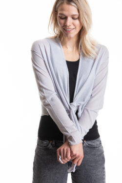 Paychi Guh | Drape Front Cardigan, Blizzard, 100% Worsted Cashmere