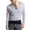 Paychi Guh | Drape Front Cardigan, Blizzard, 100% Worsted Cashmere