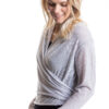 Paychi Guh | Drape Front Cardigan, Blizzard, 100% Worsted Cashmere