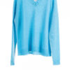 Paychi Guh | V-Neck Pullover, Aqua Blue, 100% Mongolian Cashmere