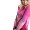 Paychi Guh | L/S Watercolor Crew, Fuchsia Multi, 100% Worsted Cashmere