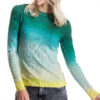 Paychi Guh | L/S Watercolor Crew, Green/Yellow, 100% Worsted Cashmere