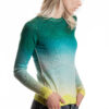 Paychi Guh | L/S Watercolor Crew, Green/Yellow, 100% Worsted Cashmere