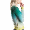 Paychi Guh | L/S Watercolor Crew, Green/Yellow, 100% Worsted Cashmere