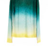 Paychi Guh | L/S Watercolor Crew, Green/Yellow, 100% Worsted Cashmere